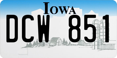 IA license plate DCW851