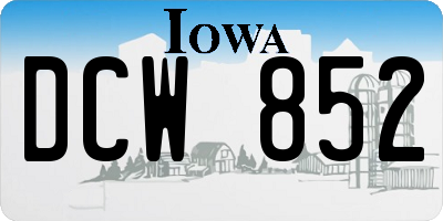 IA license plate DCW852