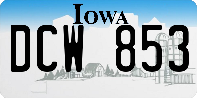 IA license plate DCW853