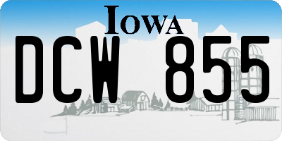 IA license plate DCW855