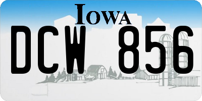 IA license plate DCW856