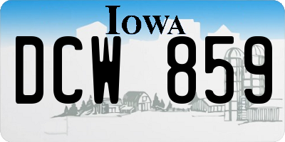IA license plate DCW859