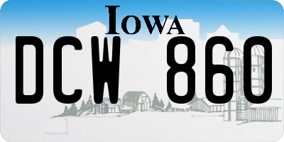IA license plate DCW860