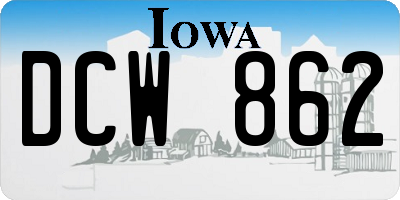 IA license plate DCW862