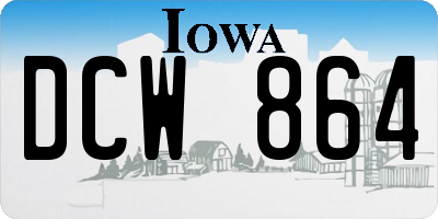 IA license plate DCW864