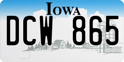 IA license plate DCW865