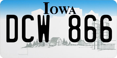 IA license plate DCW866