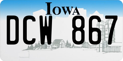 IA license plate DCW867