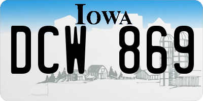 IA license plate DCW869