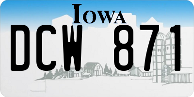 IA license plate DCW871