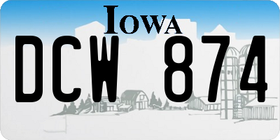 IA license plate DCW874