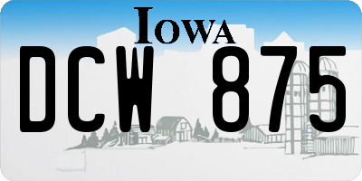 IA license plate DCW875