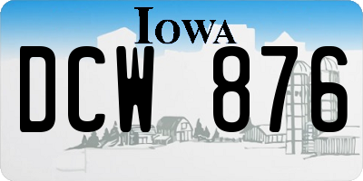 IA license plate DCW876