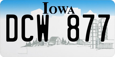 IA license plate DCW877