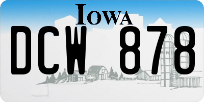IA license plate DCW878