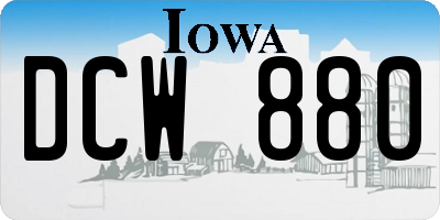 IA license plate DCW880