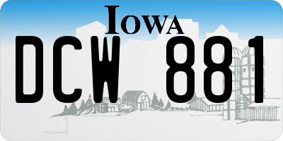 IA license plate DCW881