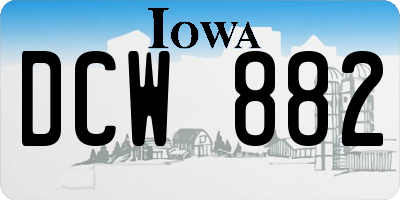 IA license plate DCW882