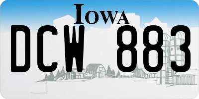 IA license plate DCW883