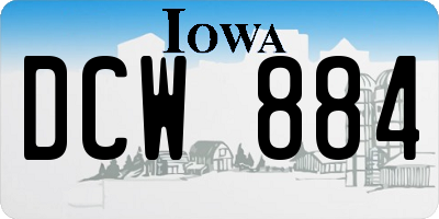 IA license plate DCW884