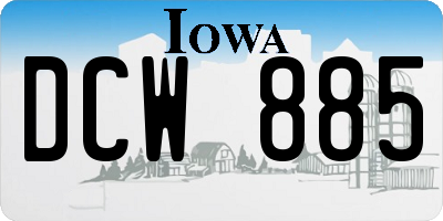 IA license plate DCW885