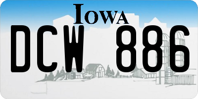 IA license plate DCW886