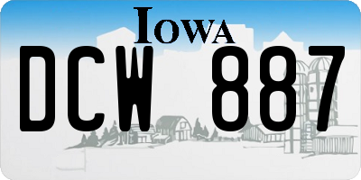 IA license plate DCW887