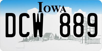 IA license plate DCW889