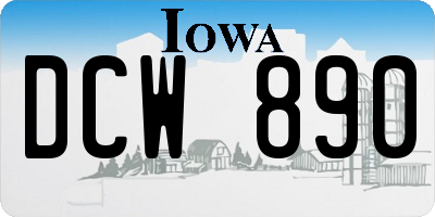IA license plate DCW890