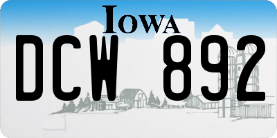 IA license plate DCW892