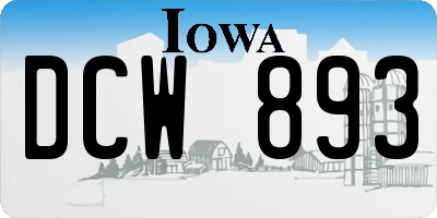 IA license plate DCW893