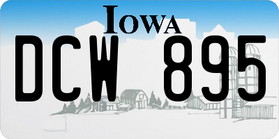 IA license plate DCW895