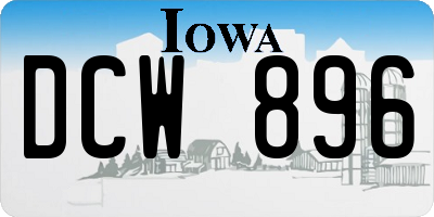 IA license plate DCW896