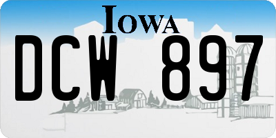 IA license plate DCW897