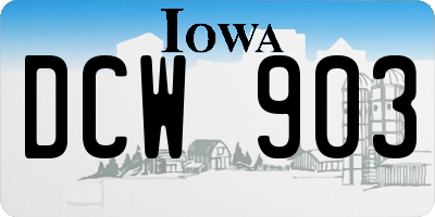 IA license plate DCW903