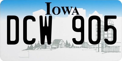 IA license plate DCW905