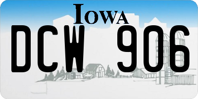 IA license plate DCW906