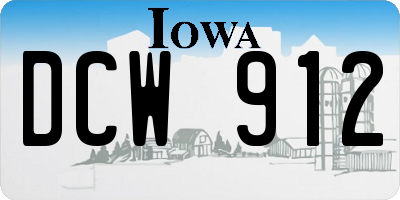 IA license plate DCW912