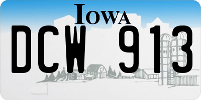 IA license plate DCW913