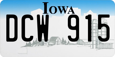 IA license plate DCW915