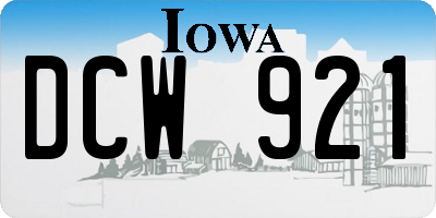 IA license plate DCW921