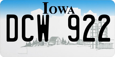 IA license plate DCW922
