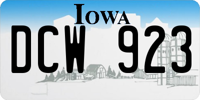 IA license plate DCW923