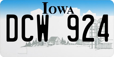 IA license plate DCW924
