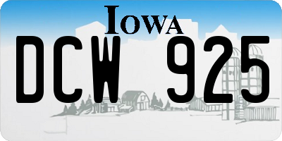 IA license plate DCW925