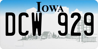 IA license plate DCW929