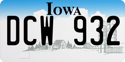 IA license plate DCW932