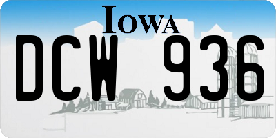 IA license plate DCW936