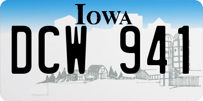 IA license plate DCW941