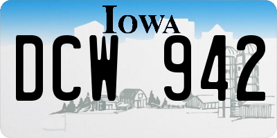 IA license plate DCW942